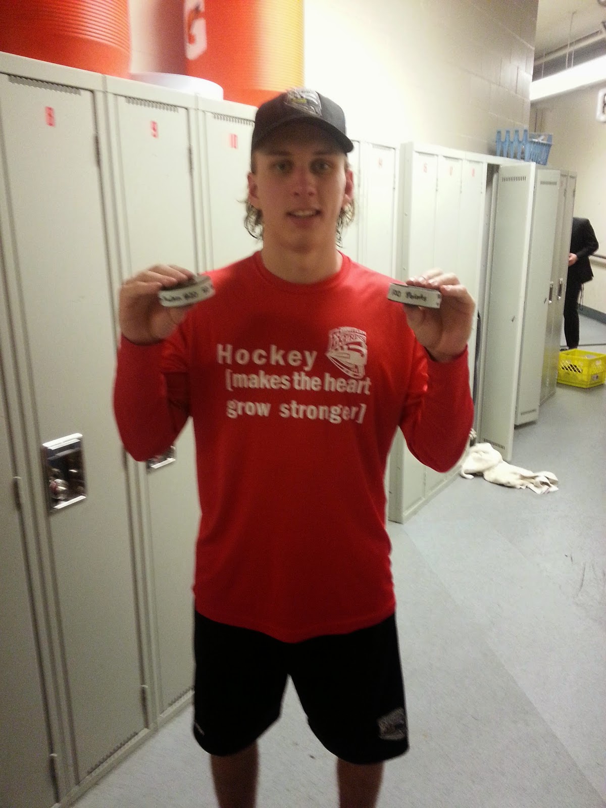 COQUITLAM EXPRESSIONS MACKIN GETS 100TH POINT AND 50TH GOAL IN EXPRESS 5TH STRAIGHT WIN