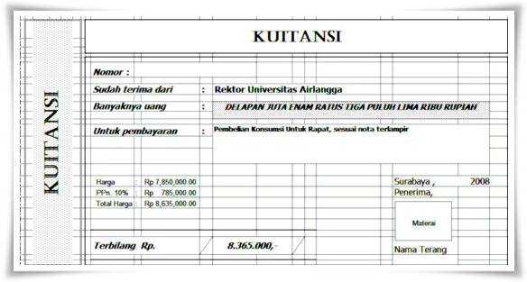 Contoh Kwitansi Pembayaran Excel Yang Benar Amplopin