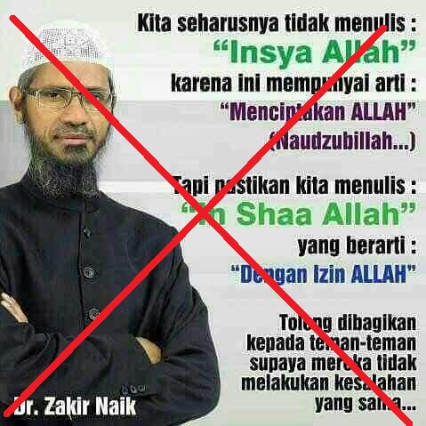 Kengawuran Zakir Naik Dalam Mengeja Lafadz Insyaallah