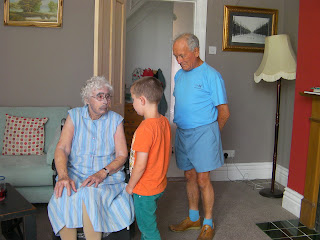 boy and grandparents