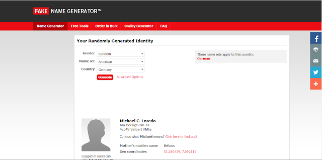 موقع للحصول على اسماء و عناوين وهمية