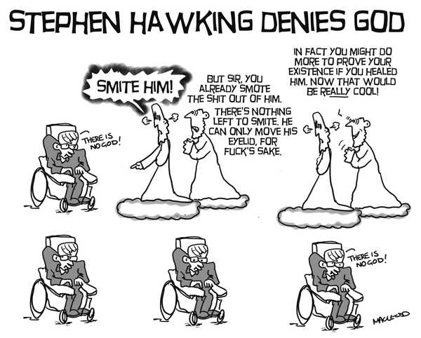 Funny Stephen Hawking Denies God Joke Picture