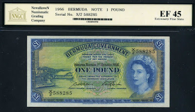 Bermuda Pound Queen Elizabeth on world banknotes currency collecting  