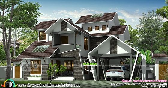 A unique 4 bedroom house in 2700 square feet - Kerala Home Design and ...