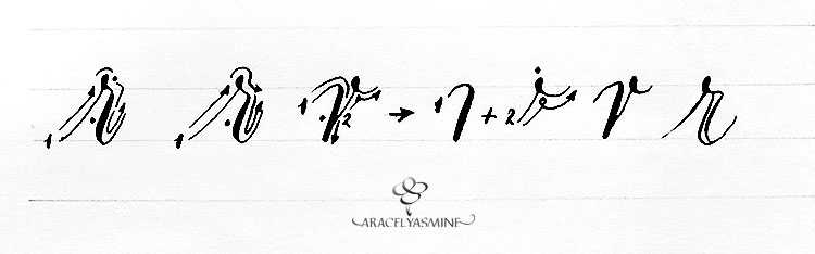 caligrafia copperplate letra R abecedario aprender escribir