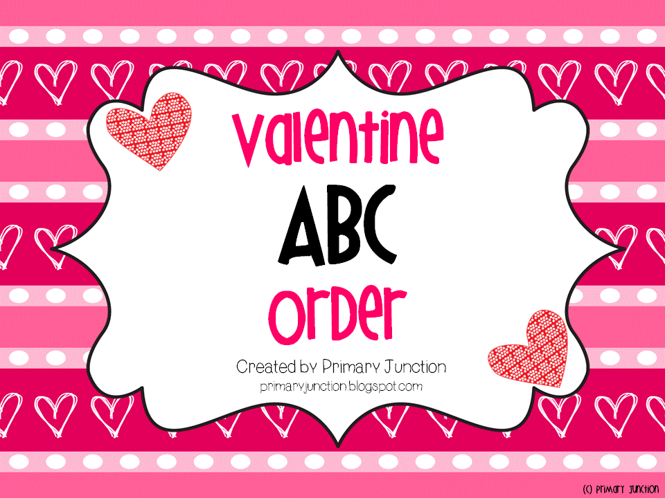 Valentine's Day ABC Order Center Classroom Freebies