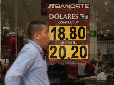 Casas de cambio venden dólar a 20.22 pesos