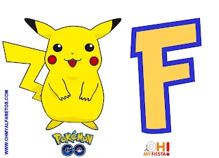 Alfabeto Gratis de Pikachu Pokemon Go. 