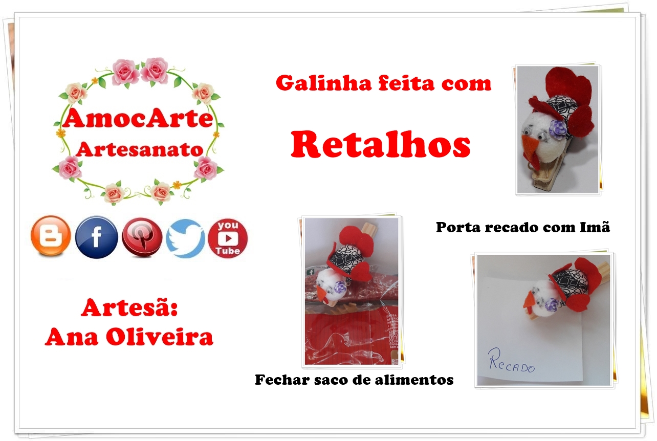 Diy - Galinha feita de retalho