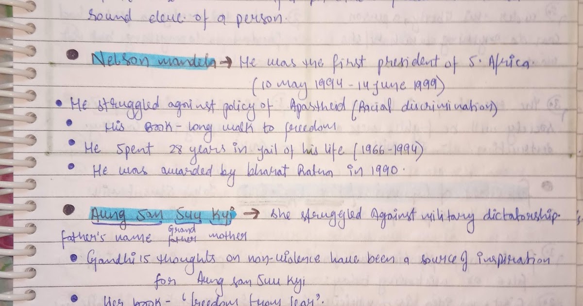 Handwritten Notes of FREEDOM Political Science Class 11th 'Humanities'