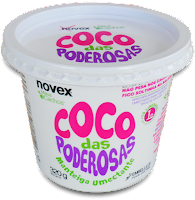 Coco das Poderosas, Máscara de tratamento com pausa de 2h e Leave in para cabelos danificados (No Poo e Low Poo)