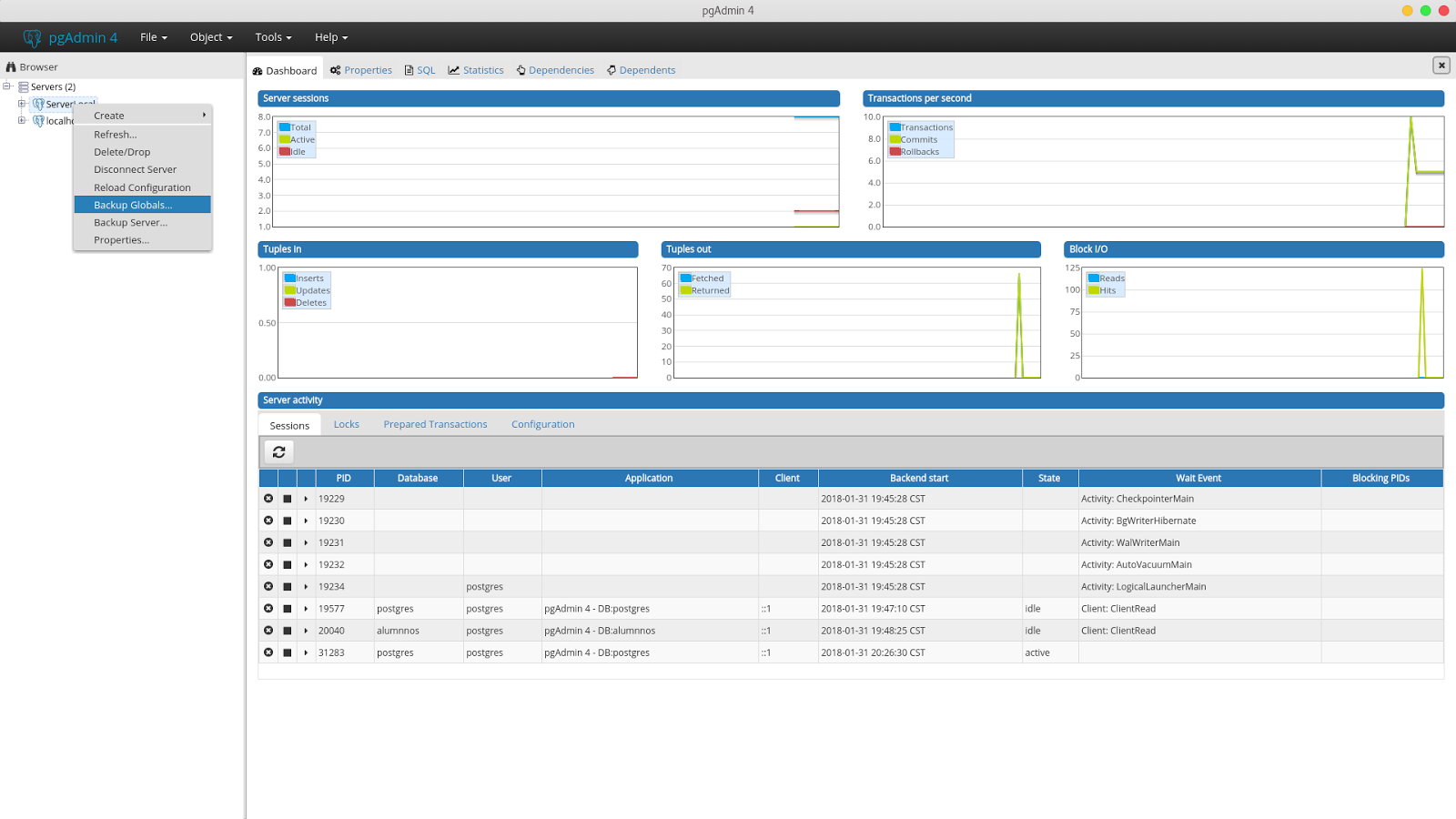 Instalar PostgreSQL 10 y pgAdmin 4 en Fedora 27