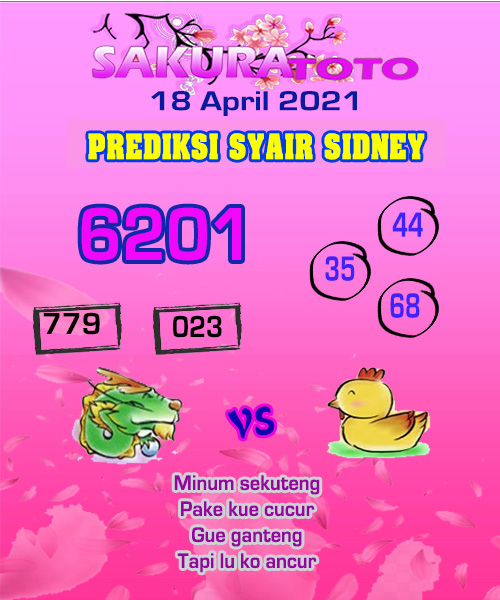 Kode Syair Sydney 18 April 2021 Togel Sydney Pangkalantoto