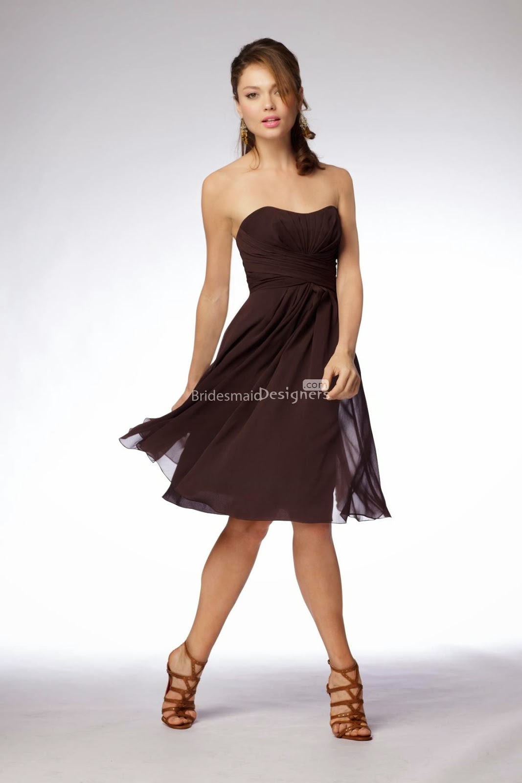 http://www.bridesmaiddesigners.com/plain-espresso-sleeveless-knee-length-empire-cross-ruched-chiffon-bridesmaid-dress-460.html