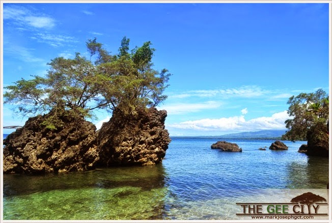 Rock formation in the water in Kookoo's Nest Resort