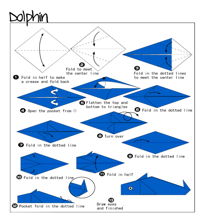 Dolphin Origami Paper Origami Guide
