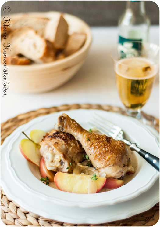 Poulet Vallée d’Auge - Hühnchen mit Cidre und Apfelbrand