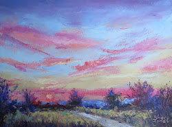 sunrise filled landscape painting contemporary sheri jones