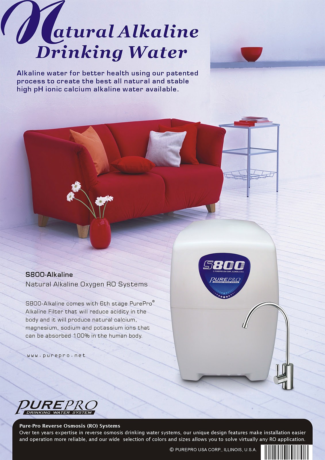 PurePro® S800Alkaline Reverse Osmosis Water Filter System