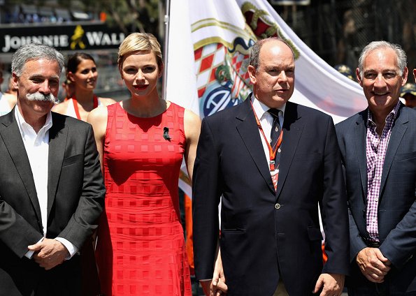 Prince Albert, Princess Charlene, Pierre Casiraghi, Beatrice Borromeo, Andrea Casiraghi, Tatiana Santo Domingo, Sasha and India at Monaco Formula 1 Grand Prix