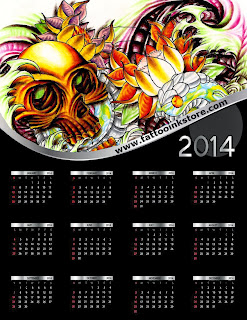All about tattoos and ink: Calendar tattoo, 2014