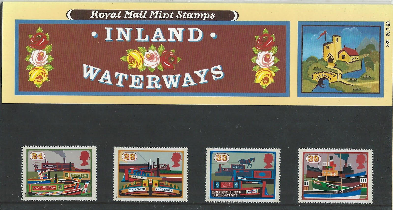 Narrow Boat Albert Waterway's Royal Mail Stamps 1993