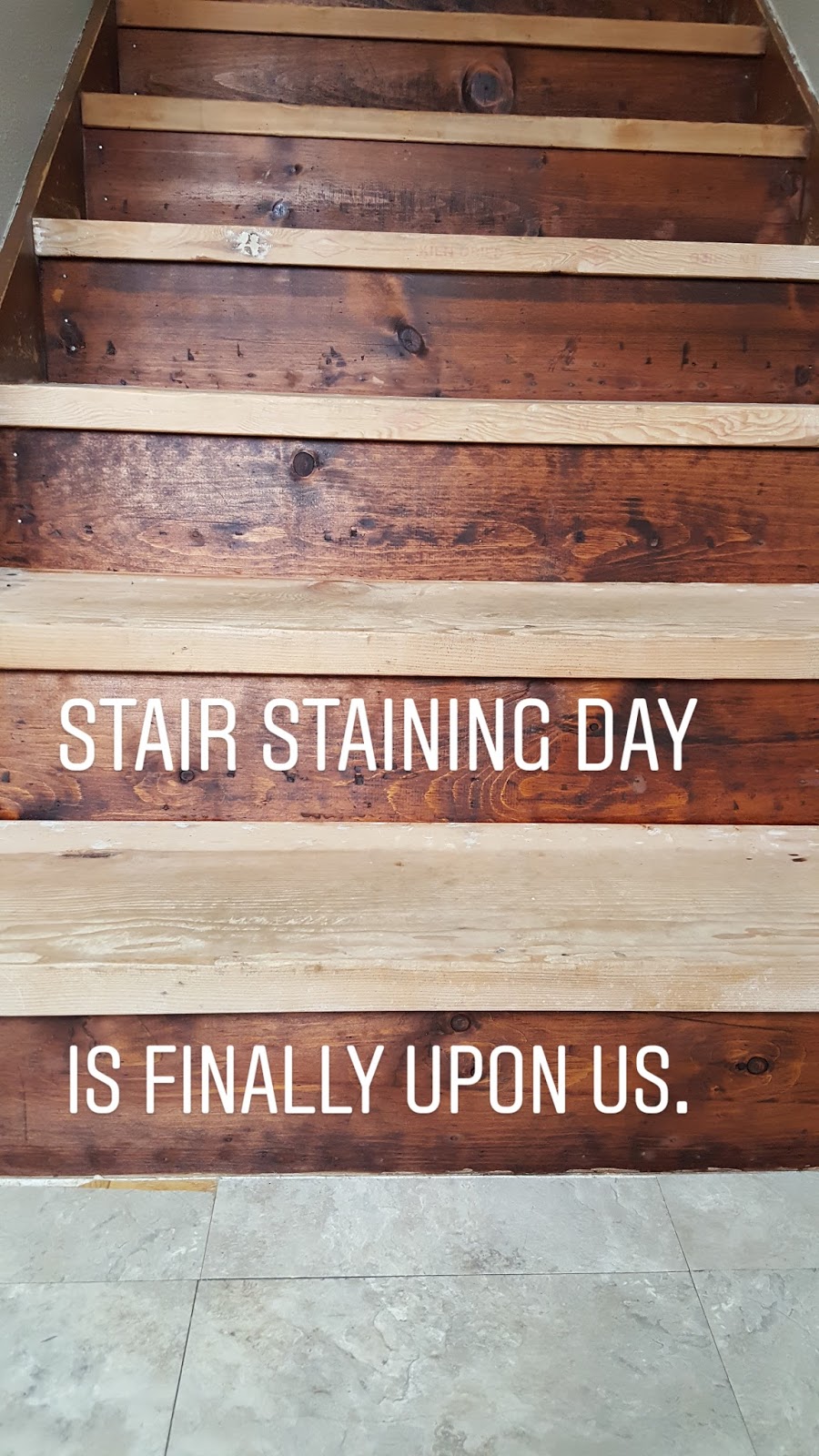 Staining Entryway Stairs a DIY Alternative to Carpet The Weary Wallflower