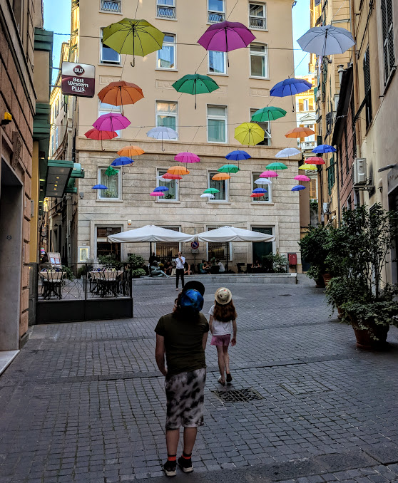 How to spend a weekend in Genoa with kids - coloured umbrellas