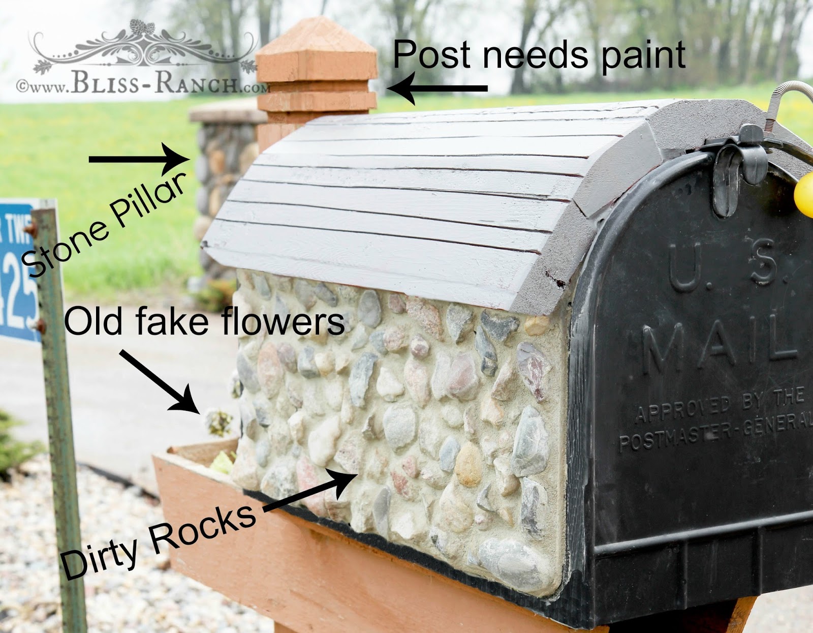 Mailbox Makeover Bliss-Ranch.com #mailboxmakeover
