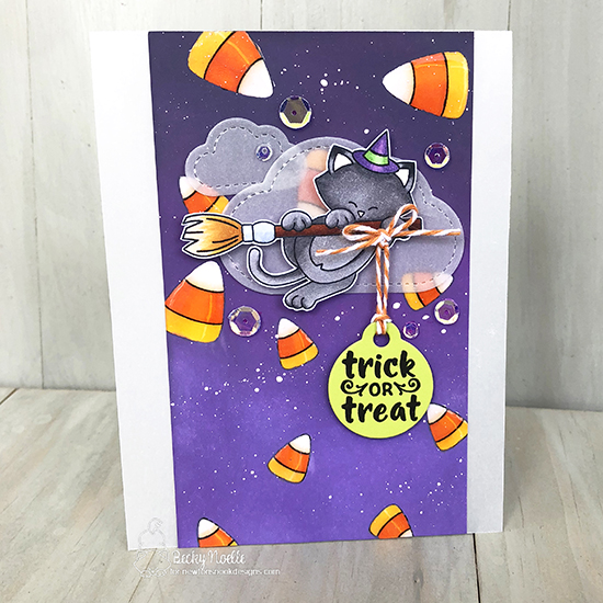 Trick or treat by Becky features Candy Corn, Newton's Boo-tiful Night, Tags Times Two, and Creepy Cameos by Newton's Nook Designs; #newtonsnook