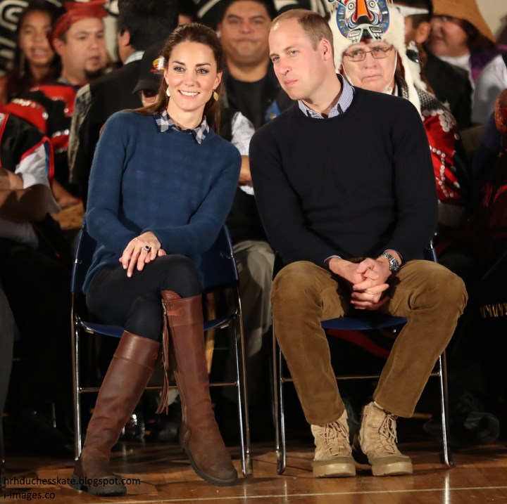 Duchess Kate: It's Casual Kate for a Rainy Day in Bella Bella!