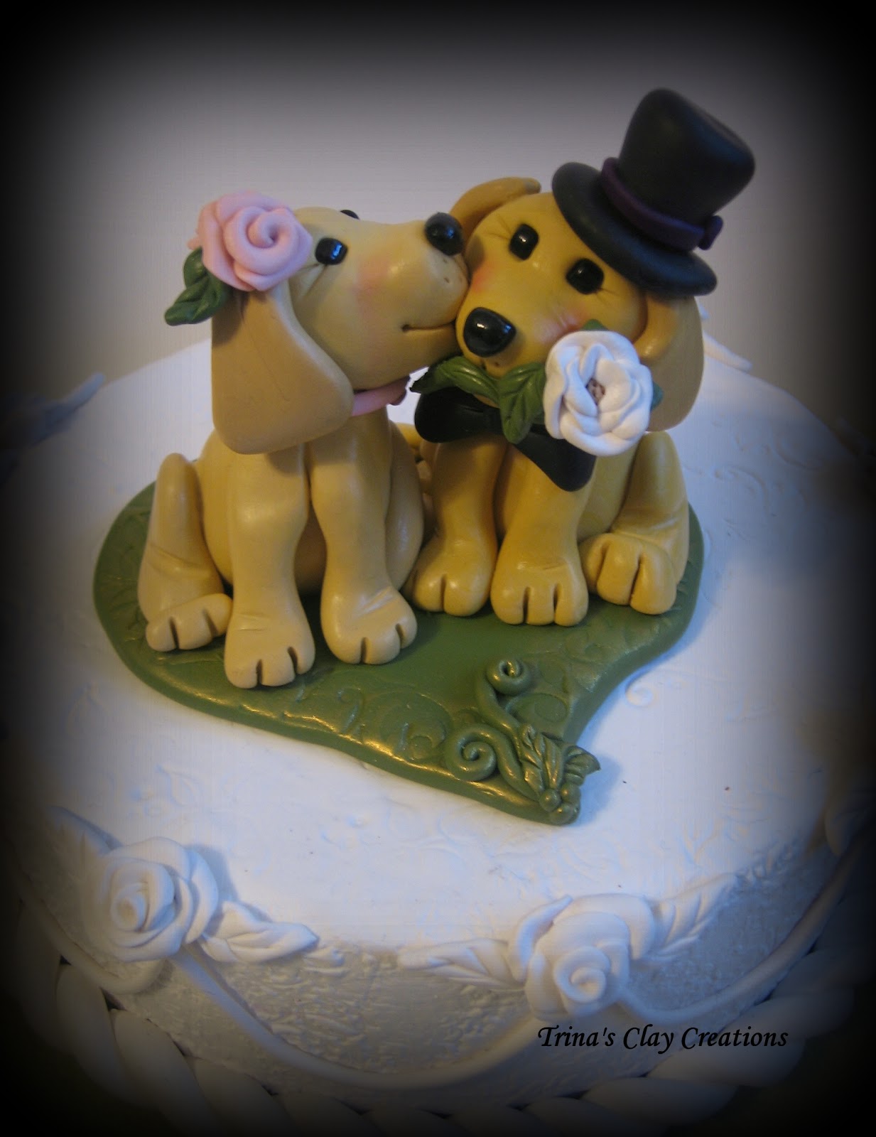 Trina's Trinketts Yellow Lab Puppy Wedding Cake Topper