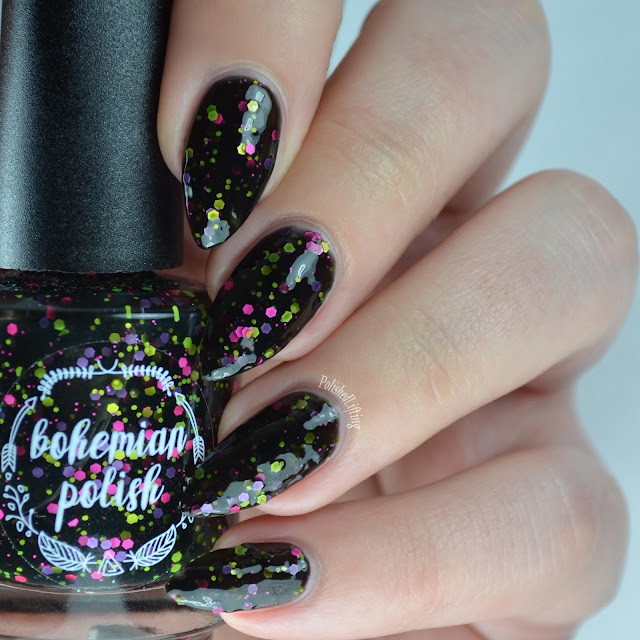 black jelly with neon glitter