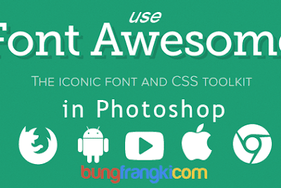 Cara Terbaru Menggunakan Icon Font Awesome di Photoshop