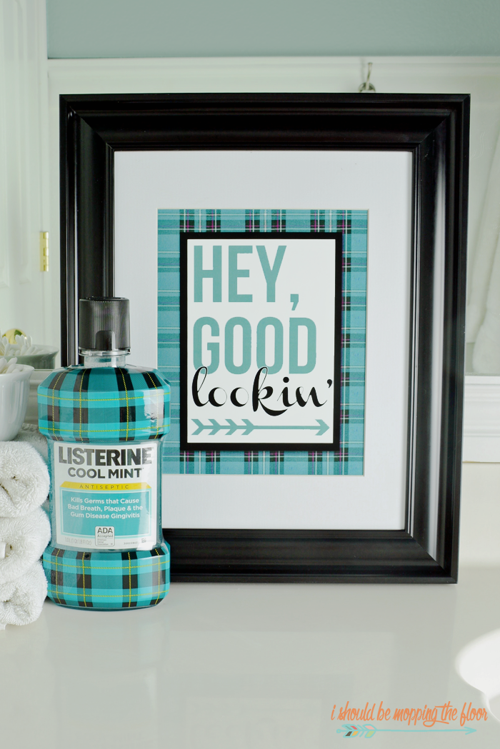 Free Plaid Bathroom Printables available in four patterns/colors. | Instant downloads.