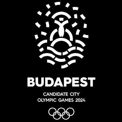 Logo Budapest 2024 blanco y negro Budapest 2024 black and white logo