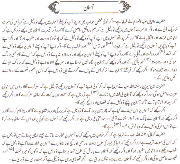 Khawab Main Asman Dekha - Sky Dekhna Dream Main - Khawab Ki Tabeer