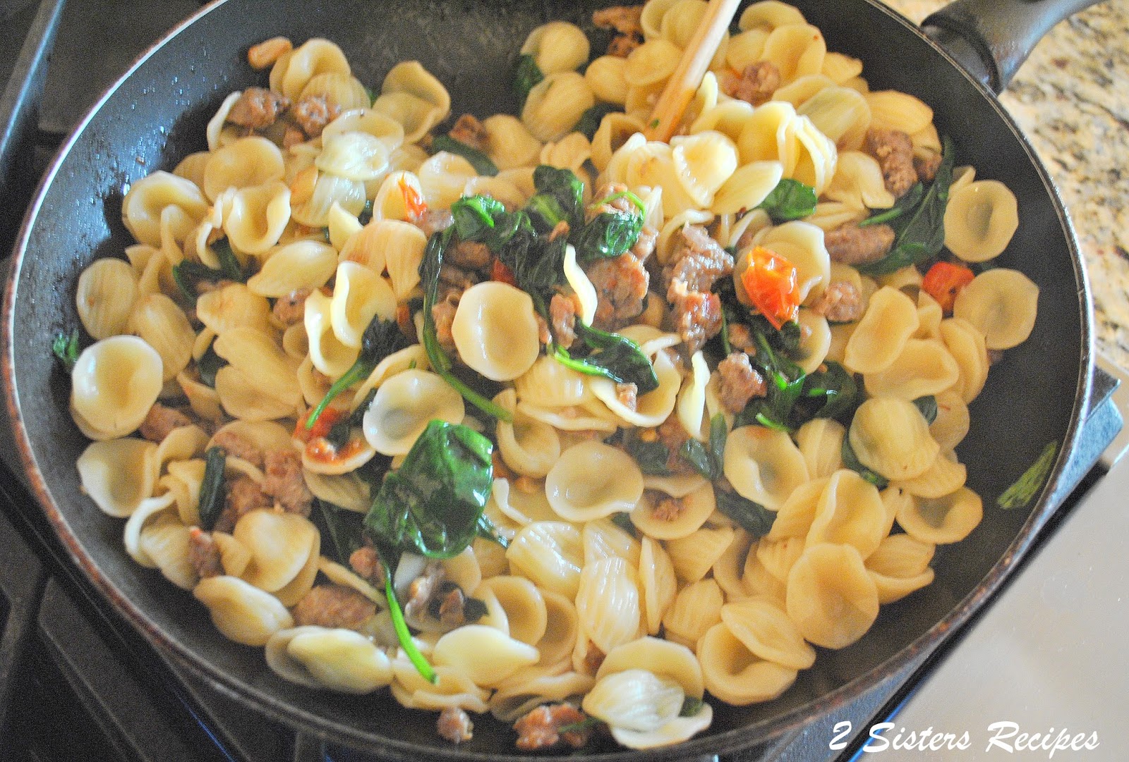 Orecchiette with Sausages and Spinach 2 Sisters Recipes by Anna and Liz