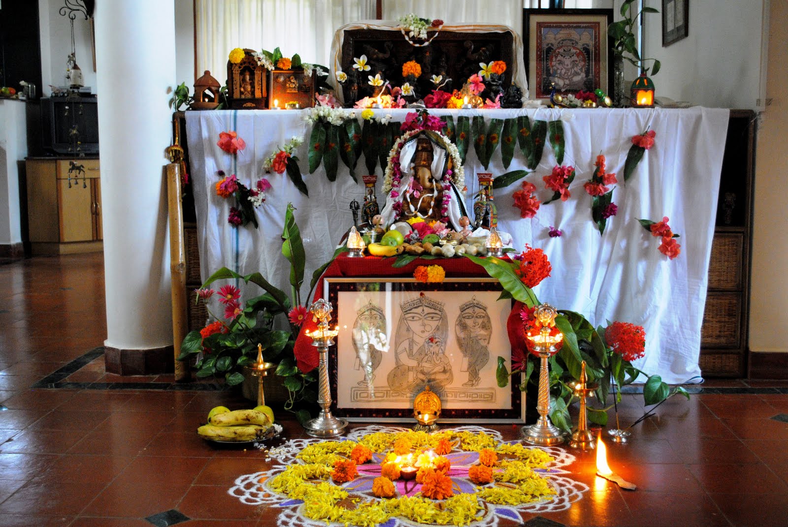 100 Home Ganpati Decoration Ganpati Decoration At Home