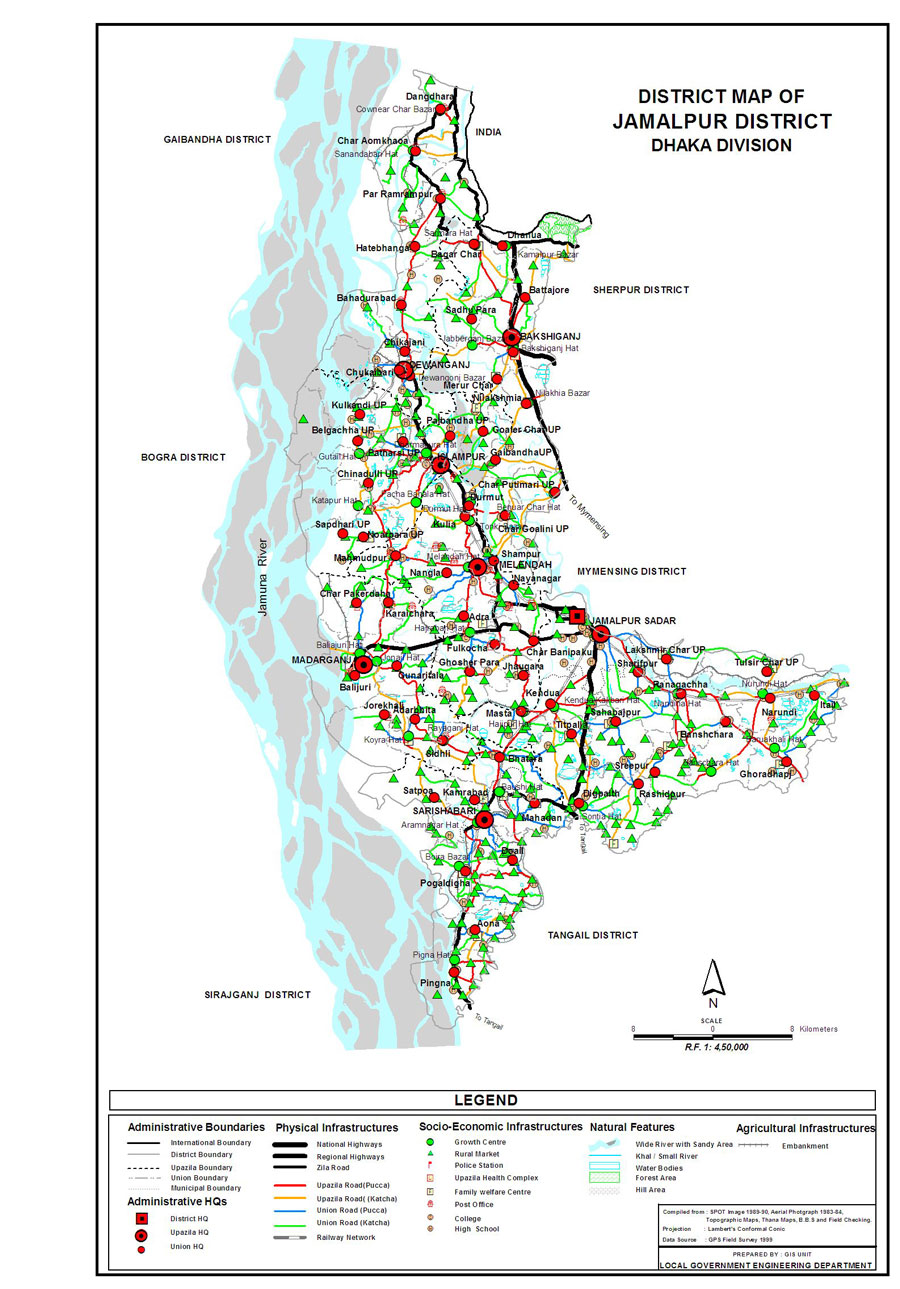 Jamalpur District Map Bangladesh