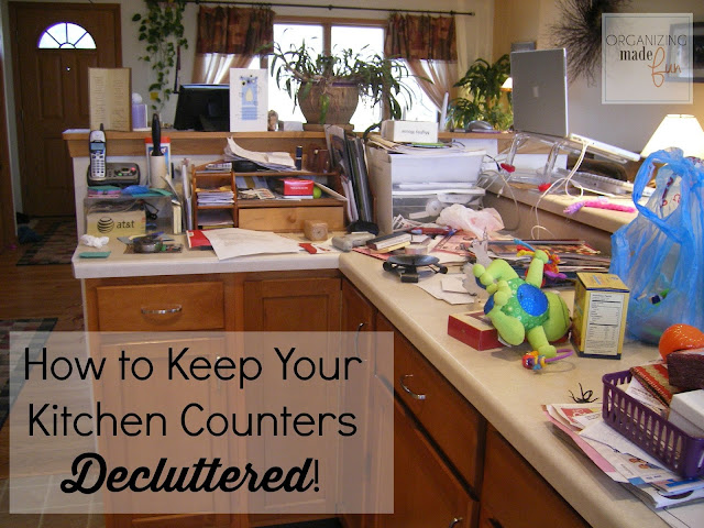 How to keep your kitchen counters decluttered - for GOOD! OrganizingMadeFun.com