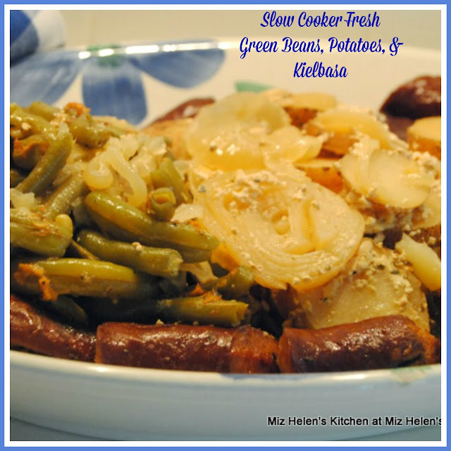 Slow Cooker Green Beans, Potatoes, and Sausage at Miz Helen's Country Cottage