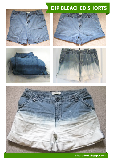 A Fourth Leaf: DIY: Dip Bleached Shorts