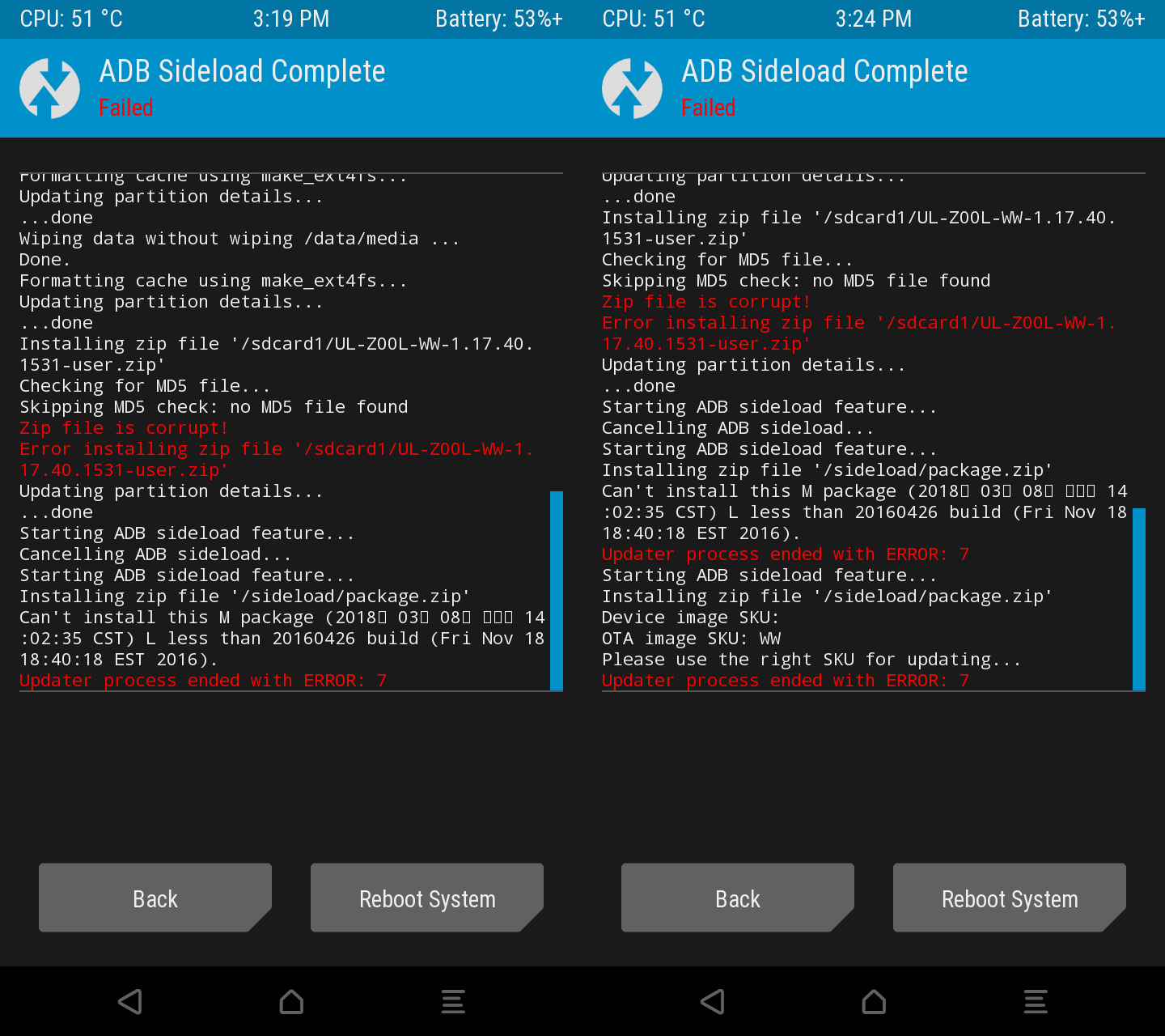 TWRP install zip and adb sideload feature