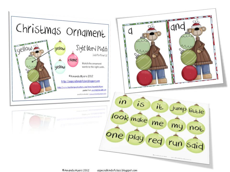 A special kind of class: Christmas Sight Word Practice