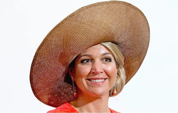 King Willem-Alexander, Queen Maxima and Princess Beatrix  attends the Four Freedoms Award ceremony in Middelburg. The International Four Freedoms Award is awarded to German chancellor Angela Merkel. Winners of the other awards are Mazen Darwish, Dr. Denis Mukwege. Queen Maxima wore Natan dress