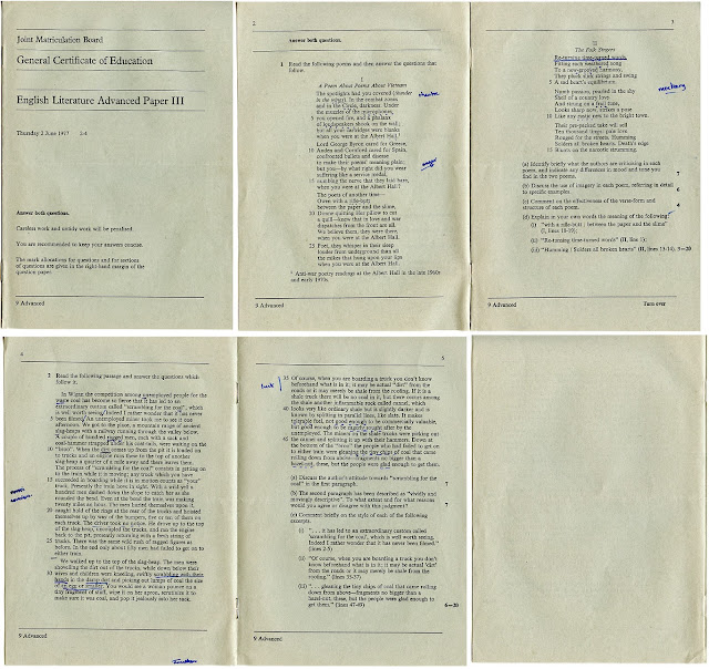 English Literature A Level Paper 1977