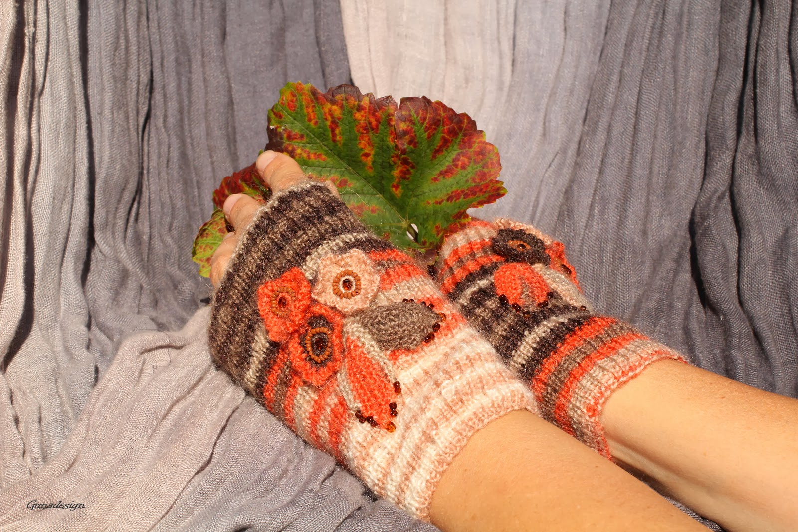 Fingerless Gloves Autumn Colors