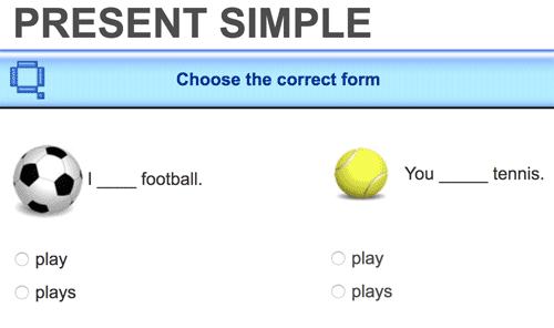 Choose the correct form of the present simple