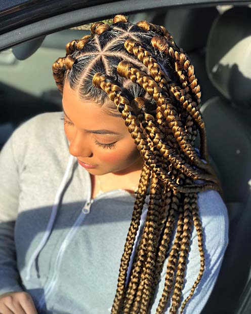 Honey Blonde Knotless Box Braids With Color - bmp-fisticuffs